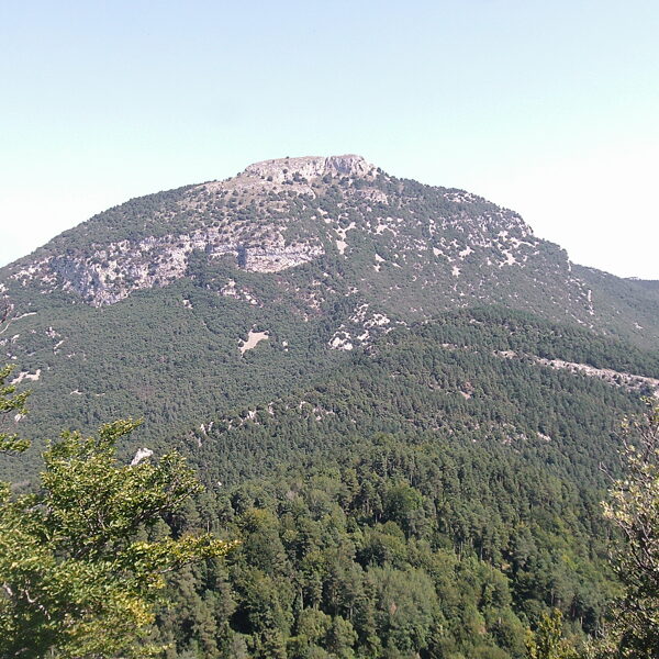 Monte de Bassegoda desde la sierra de Guitarriu